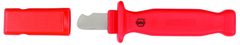 Insulated Electricians Cable Stripping Knife 35mm Blade Length; Hooked cutting edge. Cover included. - Best Tool & Supply