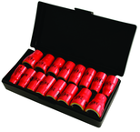 Insulated 3/8" Drive Inch & Metric Socket Set 5/16"-3/4" and 8.0mm - 19mm Sockets in Storage Box. 16 Pc Set - Best Tool & Supply