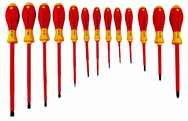Insulated Slotted Screwdriver 2.0; 2.5; 3.0; 3.5; 4.5; 5.5; 6.5; 8.0; 10.0mm & Phillips # 0; 1; 2; 3. 13 Piece Set - Best Tool & Supply