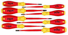 Insulated Slim Integrated Insulation 8 Piece Screwdriver Set Slotted 3.5; 4; 4.5; 5.5; Phillips #1 & 2; Square #1 & 2 - Best Tool & Supply