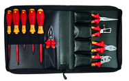 10 Piece - Insulated Pliers; Cutters; Wire Stripper; Slotted & Phillips Screwdrivers in Zipper Case - Best Tool & Supply