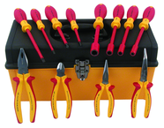 12 Piece - Insulated Pliers; Cutters; Slotted & Phillips Screwdrivers; Nut Drivers in Tool Box - Best Tool & Supply