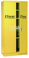 HazMat Cabinet - #5460HM - 36 x 24 x 78" - Setup with 4 shelves - Yellow only - Best Tool & Supply