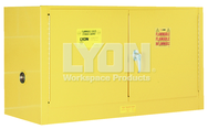 Piggyback Storage Cabinet - #5472 - 43 x 18 x 24" - 17 Gallon - w/one shelf, 2-door manual close - Yellow Only - Best Tool & Supply
