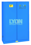 Acid Storage Cabinet - #5544 - 43 x 18 x 65" - 45 Gallon - w/2 shelves, three poly trays, 2-door manual close - Blue Only - Best Tool & Supply