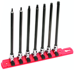 7 Piece - T10; T15; T20; T25; T27; T30; T40 - 6" OAL - 1/4" Drive Torx Bit Socket Set - Best Tool & Supply