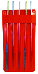 5 Pc. 3" Diamond Lgth - 5-1/2" OAL - Med Grit - CBN Needle File Set - Best Tool & Supply