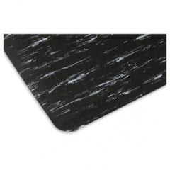 4' x 60' x 1/2" Thick Marble Pattern Mat - Black/White - Best Tool & Supply