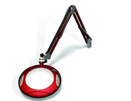 Green-Lite® 7-1/2" Blazing Red Round LED Magnifier; 43" Reach; Table Edge Clamp - Best Tool & Supply