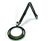 Green-Lite® 7-1/2" Racing Green Round LED Magnifier; 43" Reach; Table Edge Clamp - Best Tool & Supply