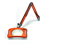 Green-Lite® 7" x 5-1/4"Brilliant Orange Rectangular LED Magnifier; 43" Reach; Table Edge Clamp - Best Tool & Supply