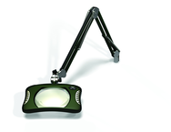 Green-Lite® 7" x 5-1/4"Racing Green Rectangular LED Magnifier; 43" Reach; Table Edge Clamp - Best Tool & Supply