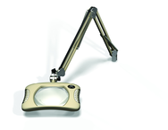 Green-Lite® 7" x 5-1/4"Shadow White Rectangular LED Magnifier; 43" Reach; Table Edge Clamp - Best Tool & Supply