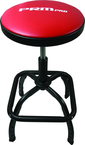 Shop Stool Heavy Duty- Air Adjustable with Square Foot Rest - Red Seat - Black Square Base - Best Tool & Supply