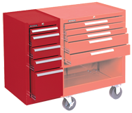 185 Red 5-Drawer Hang-On Cabinet w/ball bearing Drawer slides - For Use With 273, 275 or 278 - Best Tool & Supply