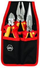 3 Piece - Insulated Belt Pack Pouch Set with 6.3" Diagonal Cutters; 8" Long Nose Pliers; 8" Combination Pliers in Belt Pack Pouch - Best Tool & Supply