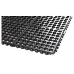 3' x 3' x 5/8" Thick Drainage Mat - Black - Grit Coated - Best Tool & Supply