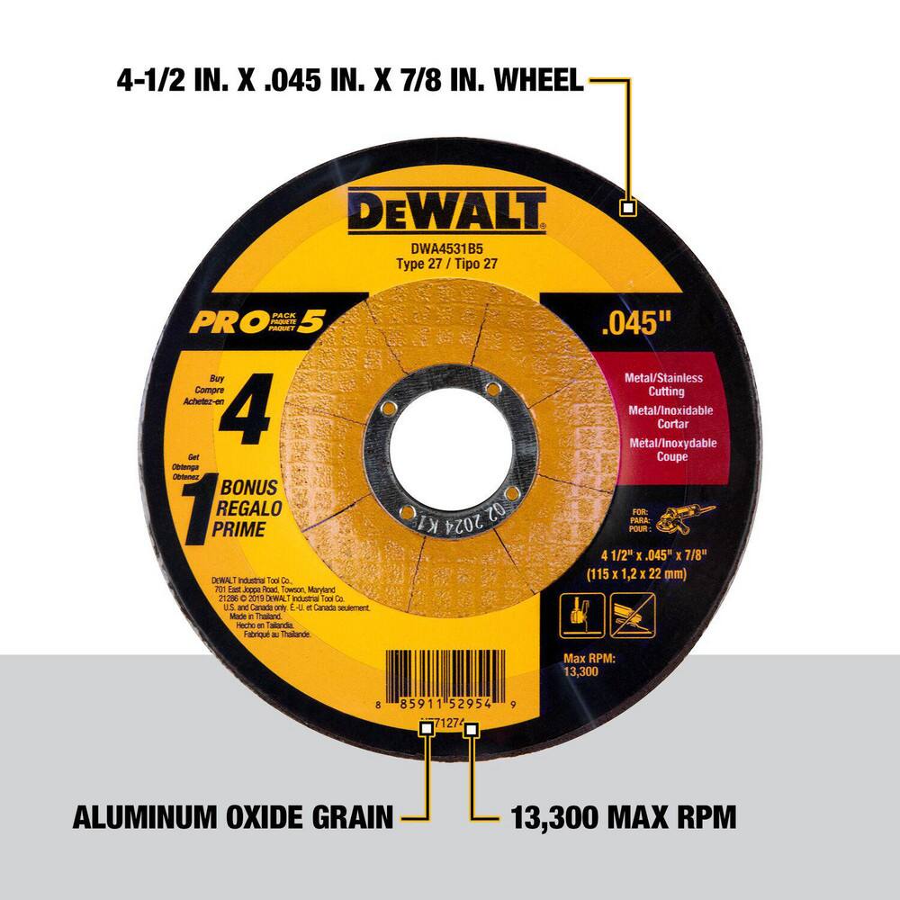 Brand: DeWALT / Part #: DWA4531B5