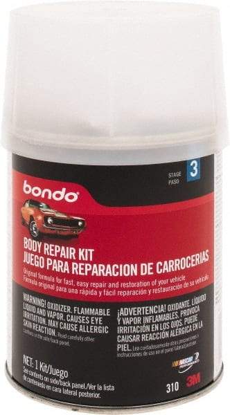 3M - 4 Piece Body Repair Kit - 16 oz Body Filler, .50 oz Cream Hardener, Metal Body Patch, Spreader - Best Tool & Supply