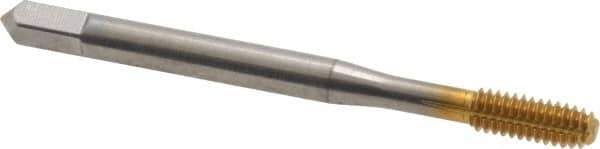 Balax - #8-32 UNC H10 Thread Limit Bottoming Thread Forming Tap - High Speed Steel, TiN Finish, 2-1/8" OAL, 3/4" Thread Length, Right Hand Thread, Series BXB - Best Tool & Supply