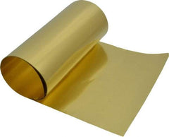 Made in USA - 100 Inch Long x 6 Inch Wide x 0.0015 Inch Thick, Roll Shim Stock - Brass - Best Tool & Supply