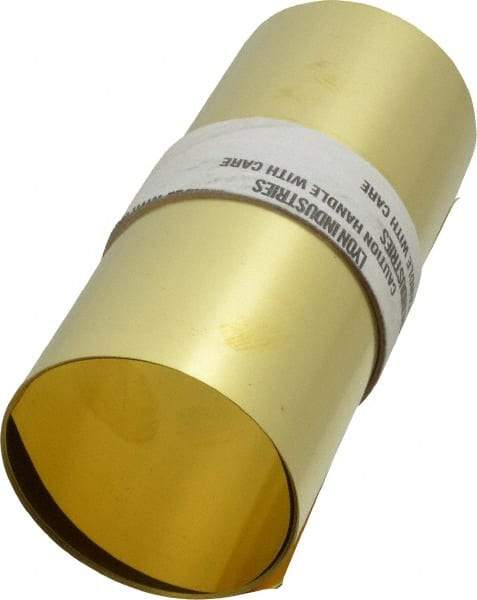 Made in USA - 100 Inch Long x 6 Inch Wide x 0.003 Inch Thick, Roll Shim Stock - Brass - Best Tool & Supply