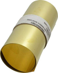 Made in USA - 100 Inch Long x 6 Inch Wide x 0.003 Inch Thick, Roll Shim Stock - Brass - Best Tool & Supply