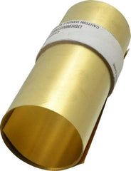 Made in USA - 100 Inch Long x 6 Inch Wide x 0.004 Inch Thick, Roll Shim Stock - Brass - Best Tool & Supply