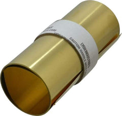 Made in USA - 100 Inch Long x 6 Inch Wide x 0.005 Inch Thick, Roll Shim Stock - Brass - Best Tool & Supply