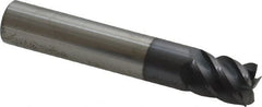 Accupro - 7/16" Diam, 9/16" Length of Cut, 7/16" Shank Diam, 2-1/2" OAL, 5 Flute Solid Carbide Square End Mill - Best Tool & Supply