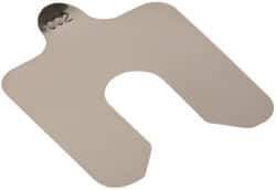 Made in USA - 20 Piece, 2 Inch Long x 2 Inch Wide x 0.002 Inch Thick, Slotted Shim Stock - Stainless Steel, 5/8 Inch Wide Slot - Best Tool & Supply