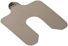 Made in USA - 20 Piece, 2 Inch Long x 2 Inch Wide x 0.003 Inch Thick, Slotted Shim Stock - Stainless Steel, 5/8 Inch Wide Slot - Best Tool & Supply