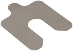 Made in USA - 20 Piece, 2 Inch Long x 2 Inch Wide x 0.005 Inch Thick, Slotted Shim Stock - Stainless Steel, 5/8 Inch Wide Slot - Best Tool & Supply