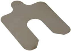 Made in USA - 20 Piece, 2 Inch Long x 2 Inch Wide x 0.01 Inch Thick, Slotted Shim Stock - Stainless Steel, 5/8 Inch Wide Slot - Best Tool & Supply