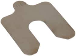 Made in USA - 10 Piece, 2 Inch Long x 2 Inch Wide x 0.015 Inch Thick, Slotted Shim Stock - Stainless Steel, 5/8 Inch Wide Slot - Best Tool & Supply