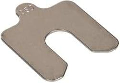 Made in USA - 5 Piece, 2 Inch Long x 2 Inch Wide x 0.05 Inch Thick, Slotted Shim Stock - Stainless Steel, 5/8 Inch Wide Slot - Best Tool & Supply