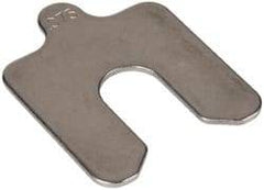 Made in USA - 5 Piece, 2 Inch Long x 2 Inch Wide x 0.075 Inch Thick, Slotted Shim Stock - Stainless Steel, 5/8 Inch Wide Slot - Best Tool & Supply