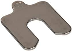 Made in USA - 5 Piece, 2 Inch Long x 2 Inch Wide x 0.1 Inch Thick, Slotted Shim Stock - Stainless Steel, 5/8 Inch Wide Slot - Best Tool & Supply