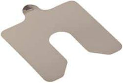 Made in USA - 20 Piece, 3 Inch Long x 3 Inch Wide x 0.003 Inch Thick, Slotted Shim Stock - Stainless Steel, 3/4 Inch Wide Slot - Best Tool & Supply