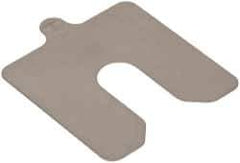 Made in USA - 10 Piece, 3 Inch Long x 3 Inch Wide x 0.015 Inch Thick, Slotted Shim Stock - Stainless Steel, 3/4 Inch Wide Slot - Best Tool & Supply