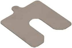 Made in USA - 10 Piece, 3 Inch Long x 3 Inch Wide x 0.02 Inch Thick, Slotted Shim Stock - Stainless Steel, 3/4 Inch Wide Slot - Best Tool & Supply