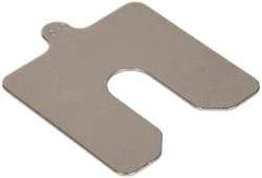 Made in USA - 5 Piece, 3 Inch Long x 3 Inch Wide x 0.05 Inch Thick, Slotted Shim Stock - Stainless Steel, 3/4 Inch Wide Slot - Best Tool & Supply