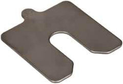 Made in USA - 5 Piece, 3 Inch Long x 3 Inch Wide x 0.1 Inch Thick, Slotted Shim Stock - Stainless Steel, 3/4 Inch Wide Slot - Best Tool & Supply