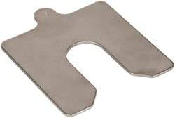 Made in USA - 5 Piece, 4 Inch Long x 4 Inch Wide x 0.1 Inch Thick, Slotted Shim Stock - Stainless Steel, 1-1/4 Inch Wide Slot - Best Tool & Supply