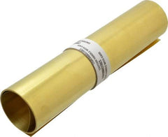 Made in USA - 10 Ft. Long x 12 Inch Wide x 0.006 Inch Thick, Roll Shim Stock - Brass - Best Tool & Supply