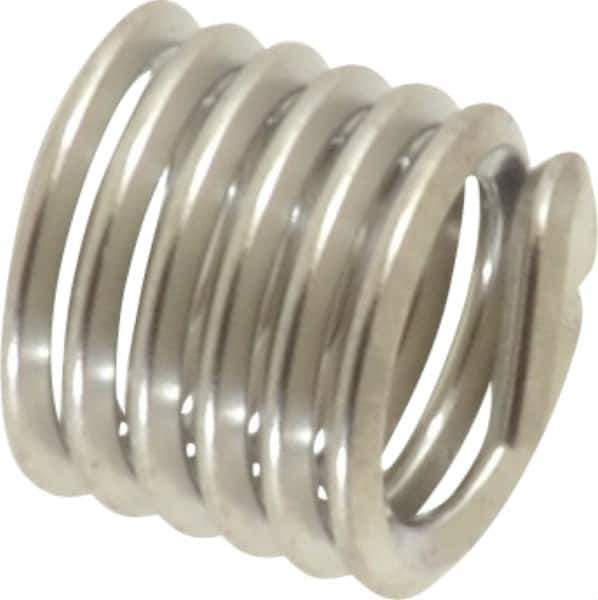 Heli-Coil - #12-24 UNC, 0.324" OAL, Free Running Helical Insert - 6 Free Coils, Tanged, 304 Stainless Steel, Bright Finish, 1-1/2D Insert Length - Best Tool & Supply