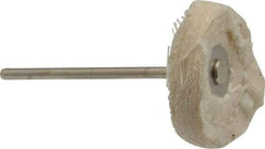 Made in USA - 1" Diam x 1/4" Thick, Mounted Polishing Wheel - Fine Grade, 3/32" Shank Diam - Best Tool & Supply