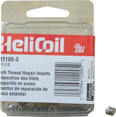 Heli-Coil - #10-24 UNC, 0.285" OAL, Free Running Helical Insert - 5 Free Coils, Tanged, Stainless Steel, Bright Finish, 1-1/2D Insert Length - Best Tool & Supply