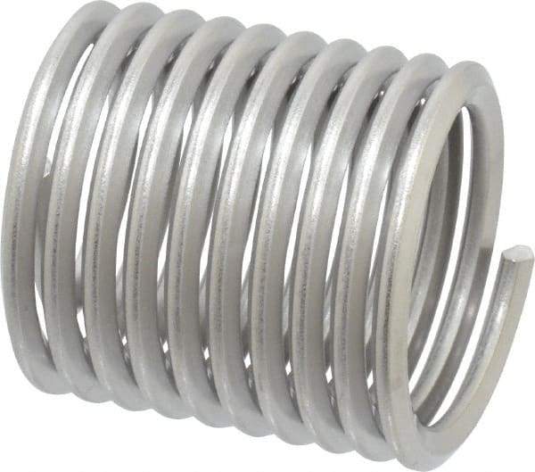 Heli-Coil - 1-1/8 - 7 UNC, 1.688" OAL, Free Running Helical Insert - 9-7/8 Free Coils, Tanged, Stainless Steel, Bright Finish, 1-1/2D Insert Length - Best Tool & Supply