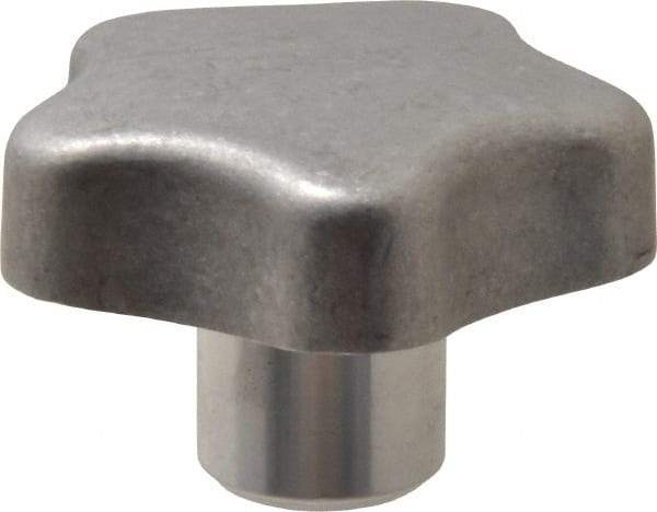 J.W. Winco - 50mm Head Diam, 5 Point Lobed Knob - M8x1.25 Hole, Aluminum - Best Tool & Supply